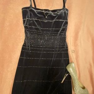 Morgan and Co. faux velvet formal dress, 7/8